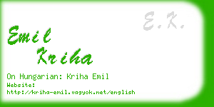 emil kriha business card